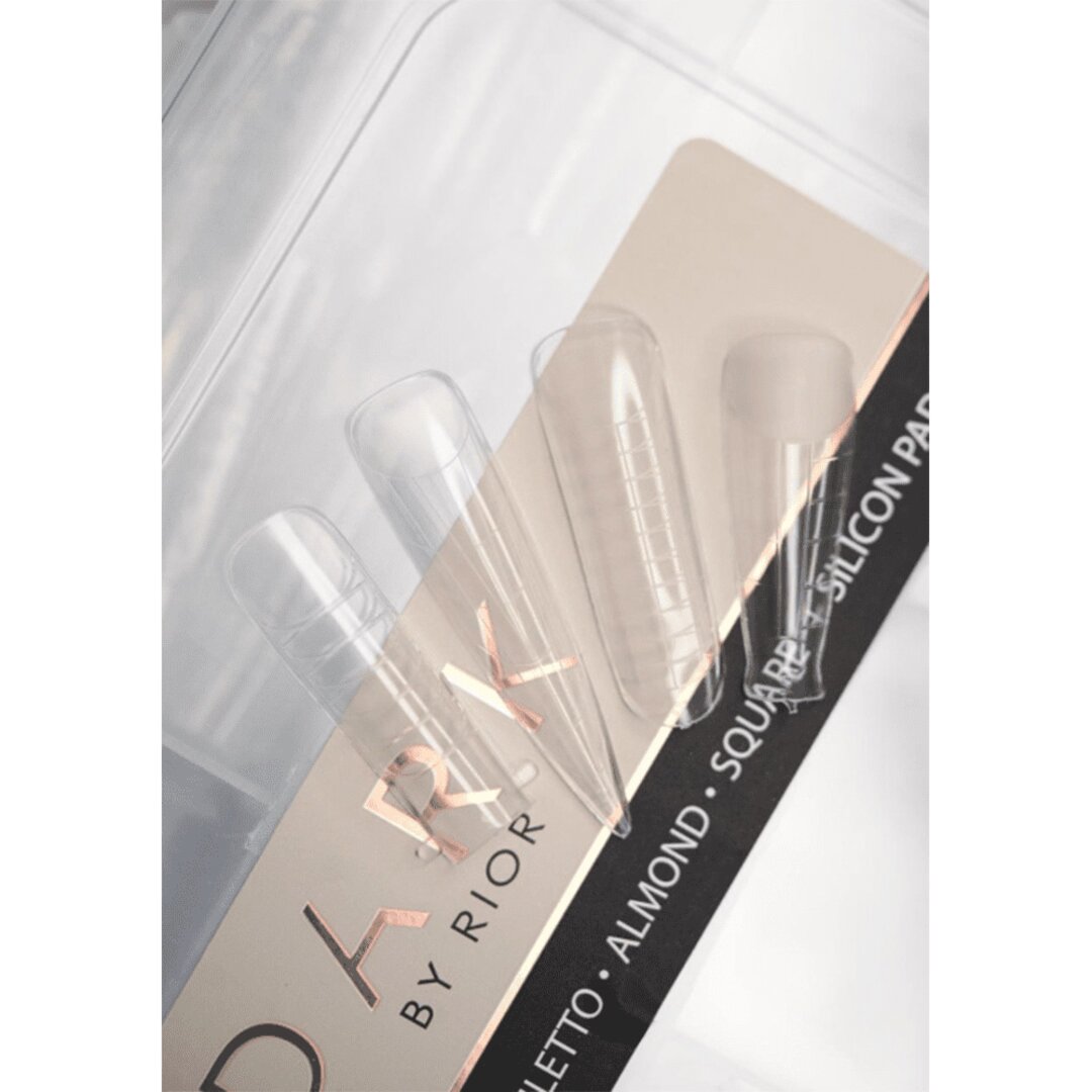 Dark Upper forms for nail extensions with molds (Coffin, Stiletto, Almond, Square) 192 pcs - Image 2