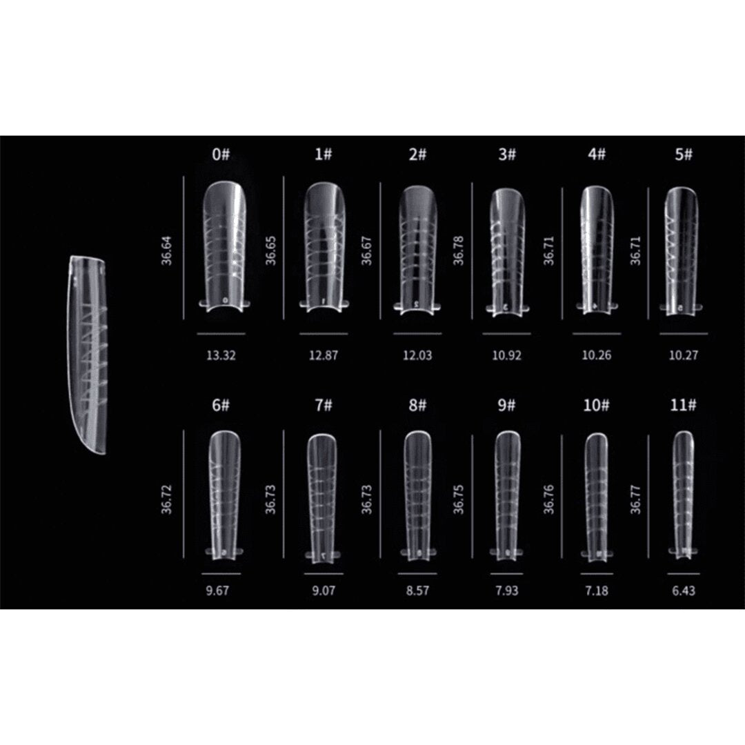 Dark Upper forms for nail extensions with molds (Coffin, Stiletto, Almond, Square) 192 pcs - Image 6