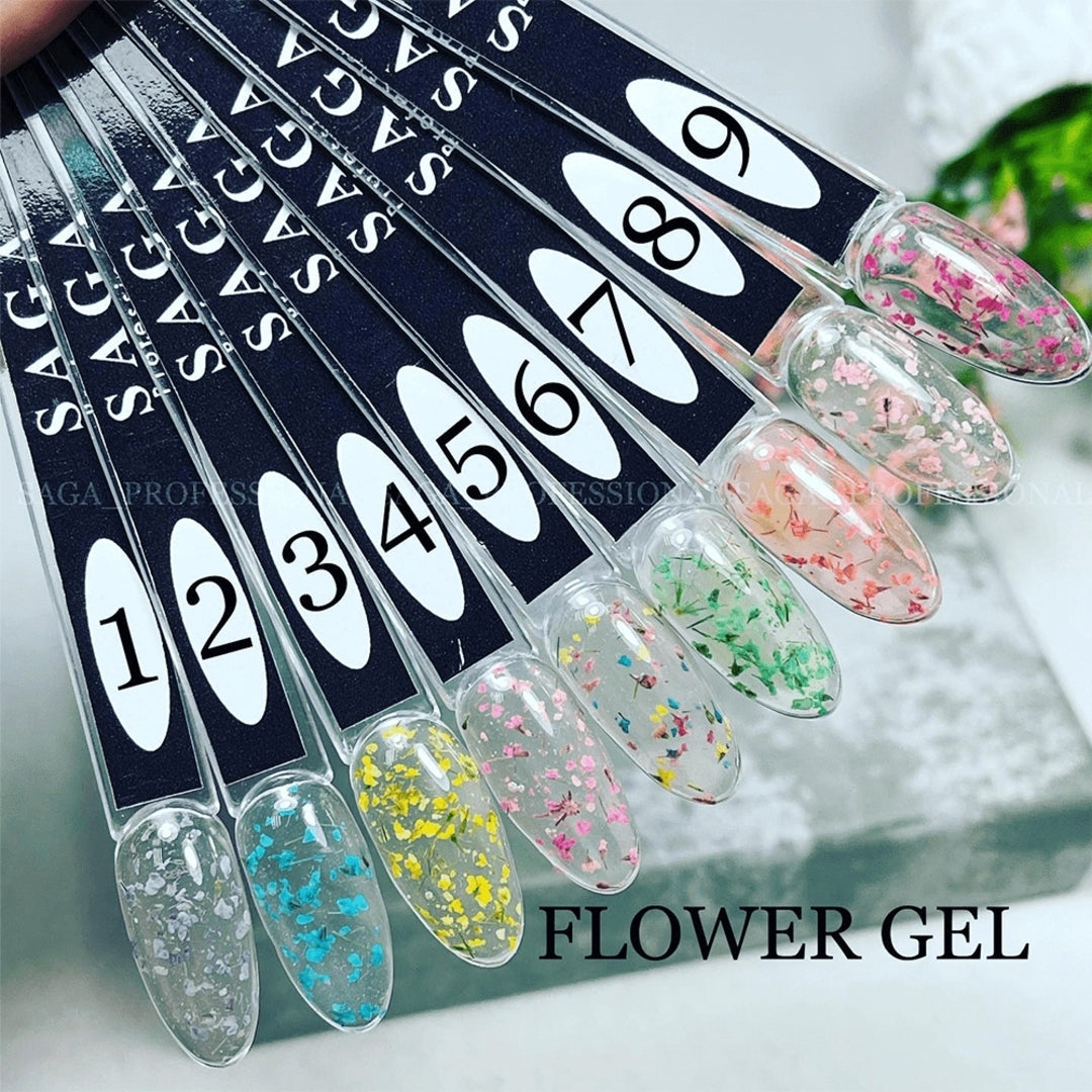 GEL FOR DESIGN WITH DRIED FLOWERS SAGA PROFESSIONAL FLOWER GEL GEL №01 5 ML - Image 4